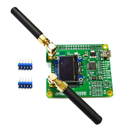 AURSINC MMDVM Duplex-Hotspot-Modul Dual Hat V1.5.2 mit 0,96 OLED-Display, unterstützt P25 DMR YSF NXDN DMR Slot 1 + Slot 2 für R Pi 1, 2/2b, 3/3b/3b+, 4/4b, Pi Zero, Zero 2W mit USB-Anschluss (mit OLED) 