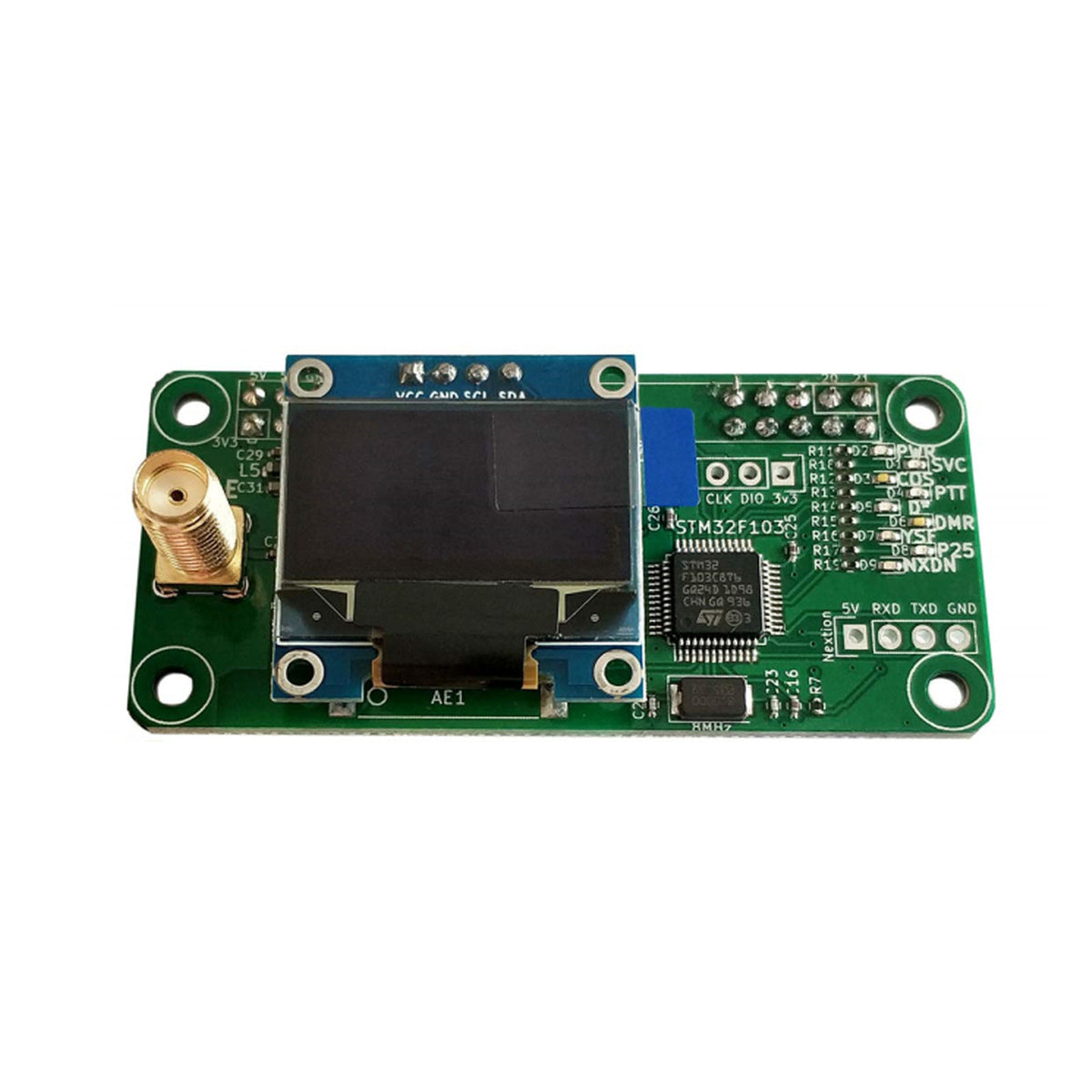 AURSINC MMDVM Hotspot Board (V1.5.2) + Antennenunterstützung UHF VHF-Unterstützung P25 DMR YSF DSTAR NXDN POCSAG für Raspberry Pi-Zero W, 2W, Pi 3, 3B, 3B+, 4, 5 (mit OLED) 