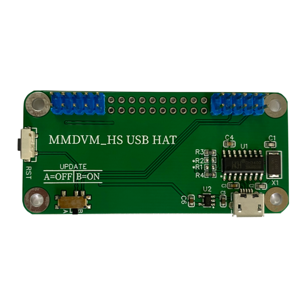 AURSINC MMDVM Hotspot USB HAT-Board für Simplex- und Dualband-Hotspot und Modem RPT Hat unterstützt DMR DSTAR BlueDV | Kompatibel mit Windows Linux Android System | BER-, DMR-, TX- und TCXO-Offset | MicroUSB-Anschluss 