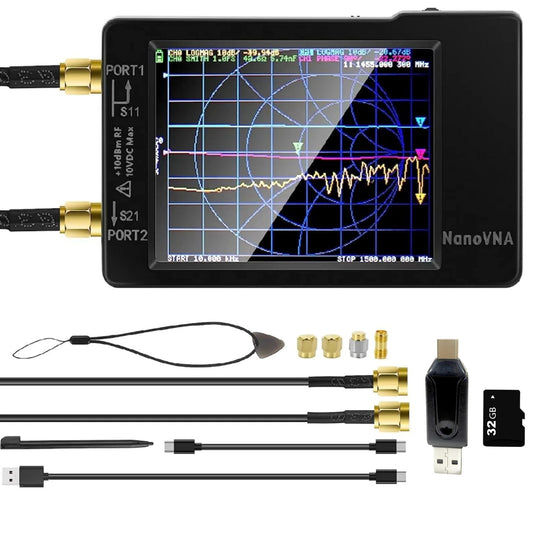[Upgraded] AURSINC NanoVNA-H Vector Network Analyzer 10KHz -1.5GHz Latest HW Version 3.6 | HF VHF UHF Antenna Analyzer Ham Radio (NANOVNA-H with 32GB SD Card)