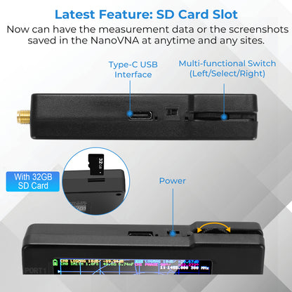 [Upgraded] AURSINC NanoVNA-H Vector Network Analyzer 10KHz -1.5GHz Latest HW Version 3.6 | HF VHF UHF Antenna Analyzer Ham Radio (NANOVNA-H with 32GB SD Card)