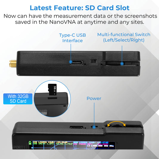 [Upgraded] AURSINC NanoVNA-H Vector Network Analyzer 10KHz -1.5GHz Latest HW Version 3.6 | HF VHF UHF Antenna Analyzer Ham Radio (NANOVNA-H with 32GB SD Card)