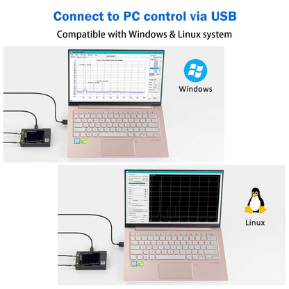 Portable Tinysa Spectrum Analyzer, AURSINC V0.3.1 Handheld Frequency Analyzer, Signal Generator 100kHz to 960MHz MF/HF/VHF UHF Input ESD Protected Function with 2.8 inch Touchscreen