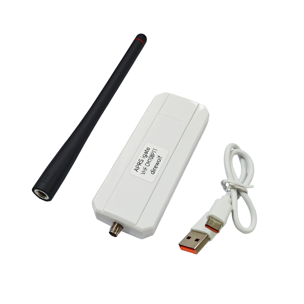 AURSINC VHF APRS RF Node for Direwolf, USB CM108 Sound Work for Direwolf & PPT Function, USB CP210x Com for SR110v Module (136-174Mhz 1W), Compatible for RPi 2/3/4/5