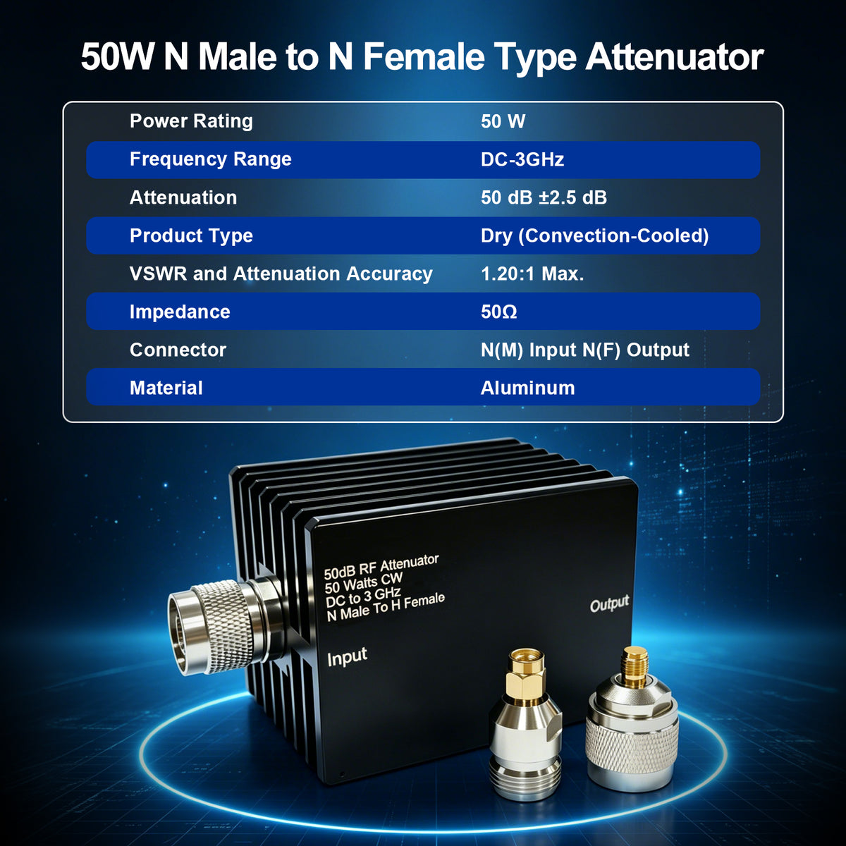 AURSINC TinySA Ultra+ ZS406 with 50W N-Type RF Attenuator, 100kHz-5.4GHz, DC-3GHz 50dB RF Attenuator Kit for Ham Radio & RF Signal Testing