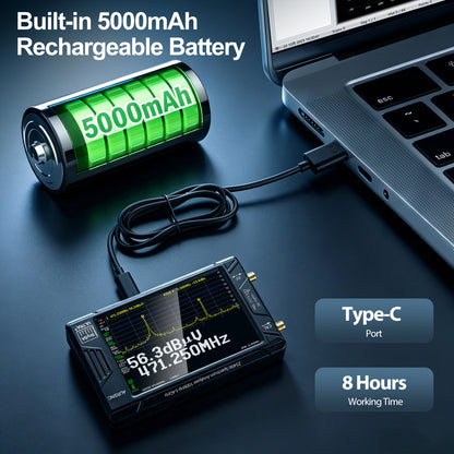 AURSINC TinySA Ultra ZS406 with ZK06-UM LNA Boosts RF Sensitivity, Complete RF Measurement Bundle with Enhanced High-frequency Sensitivity for Wireless Testing and Spectrum Analysis