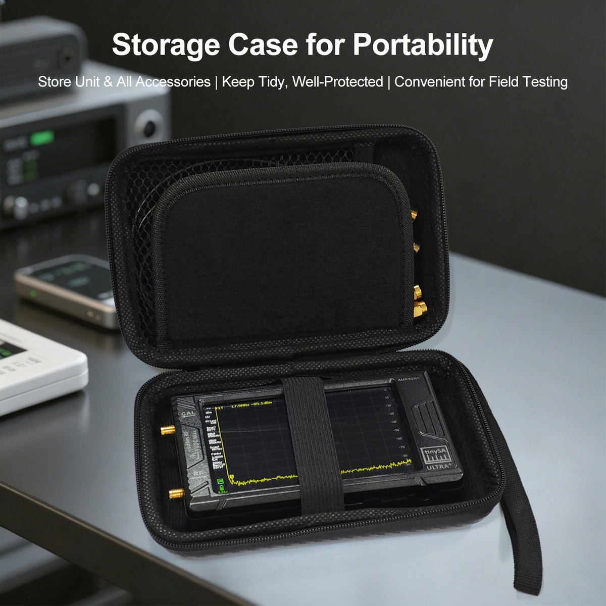 AURSINC TinySA Ultra+ ZS406 Spectrum Analyzer with Protective Case, 100kHz-5.4GHz 2-in-1 RF Signal Generator