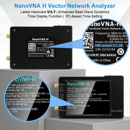 [Upgraded] AURSINC NanoVNA-H Vector Network Analyzer 9KHz -1.5GHz Latest HW V3.7 HF VHF UHF Antenna Analyzer, Measuring S Parameters, SWR, Phase, Delay, Smith Chart