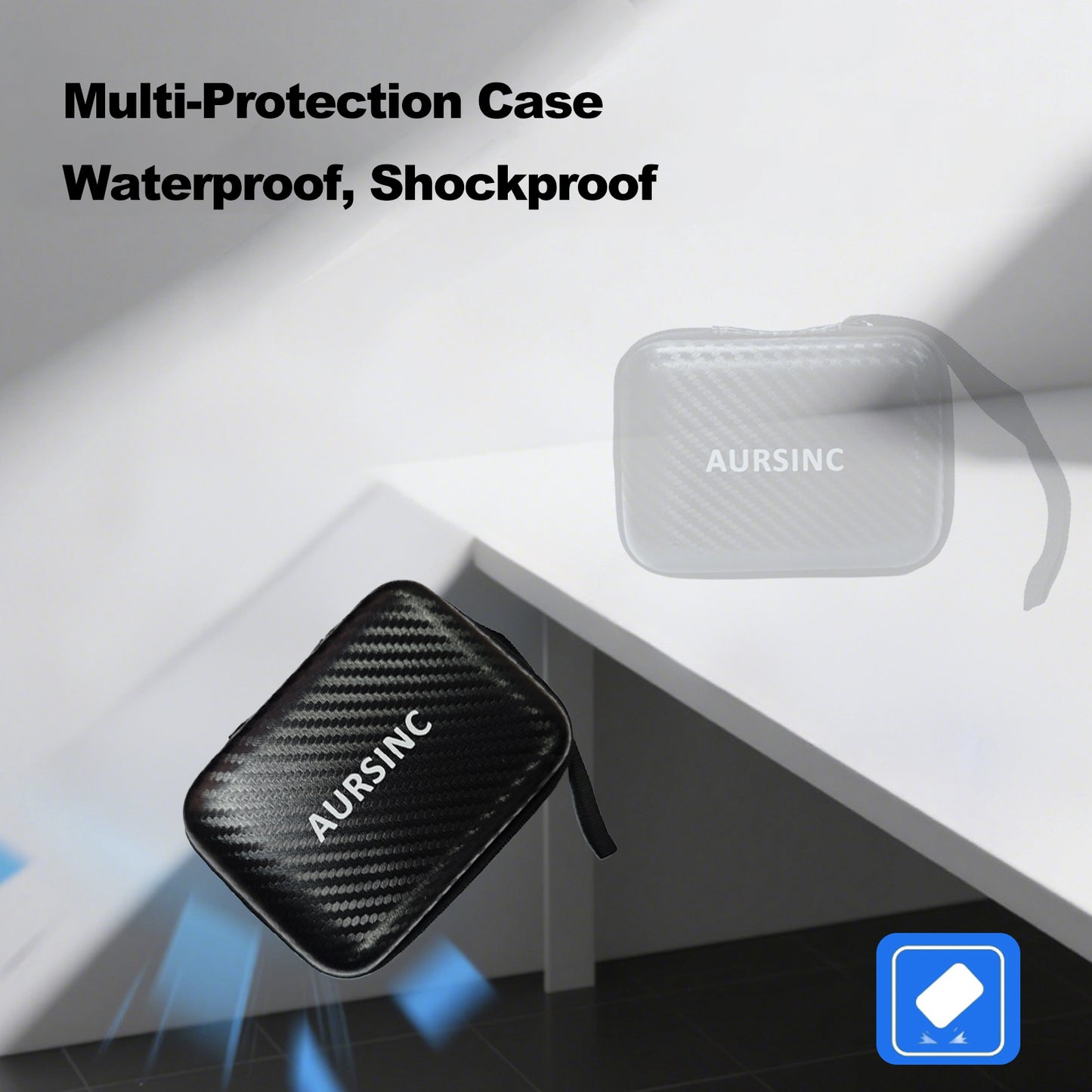 AURSINC 2.8 Inch Protective Case for NanoVNA H/TinySA, Waterproof Shockproof EVA Hard Shell Storage Bag with Carry Strap, Protective Divider, Secure Fit for Antenna Analyzer and Spectrum Analyzer