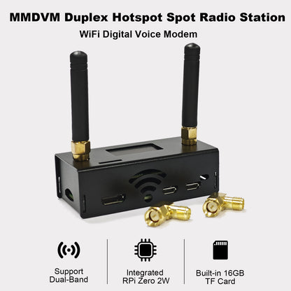 AURSINC MMDVM Duplex Hotspot WiFi Digital Voice Modem with RPi Zero W Fully Assembled Duplex Hotspot with RPi Zero W, Support Pi‑Star/WPSD, Supports DMR YSF P25 DSTAR NXDN C4FM, Pi-Star/WPSD