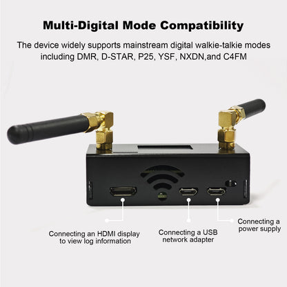 AURSINC MMDVM Duplex Hotspot WiFi Digital Voice Modem with RPi Zero W Fully Assembled Duplex Hotspot with RPi Zero W, Support Pi‑Star/WPSD, Supports DMR YSF P25 DSTAR NXDN C4FM, Pi-Star/WPSD