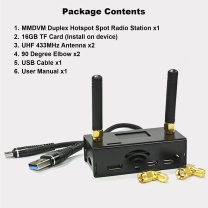 AURSINC MMDVM Duplex Hotspot WiFi Digital Voice Modem with RPi Zero W Fully Assembled Duplex Hotspot with RPi Zero W, Support Pi‑Star/WPSD, Supports DMR YSF P25 DSTAR NXDN C4FM, Pi-Star/WPSD