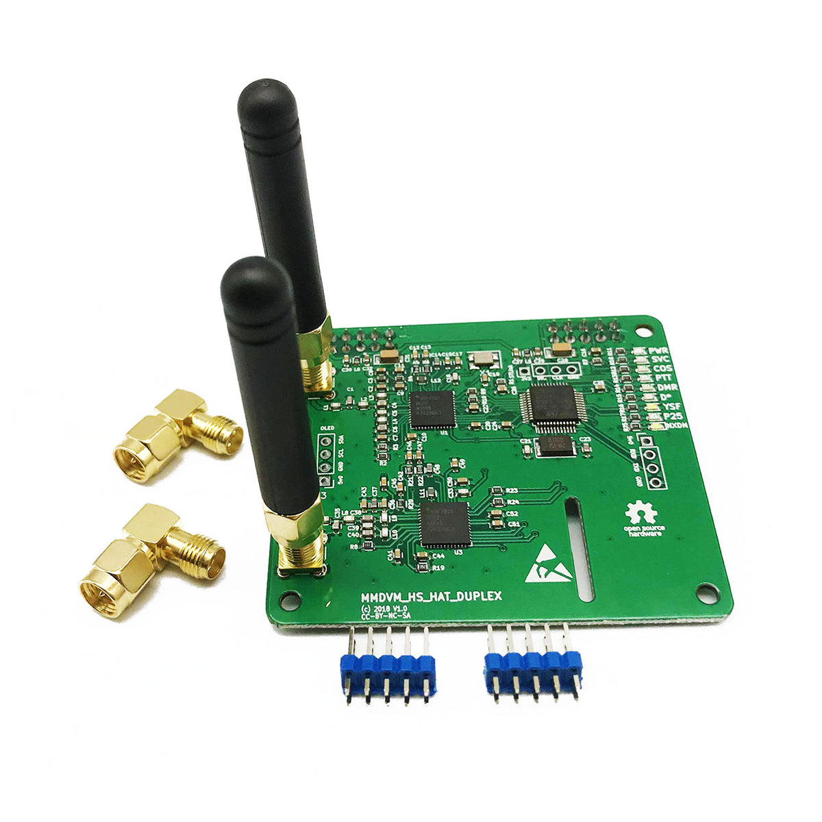 AURSINC MMDVM Duplex-Hotspot-Modul Dual Hat V1.5.2 unterstützt P25 DMR YSF NXDN DMR Steckplatz 1 + Steckplatz 2 für Raspberry Pi, Pi Zero (ohne OLED und USB-Anschluss) 