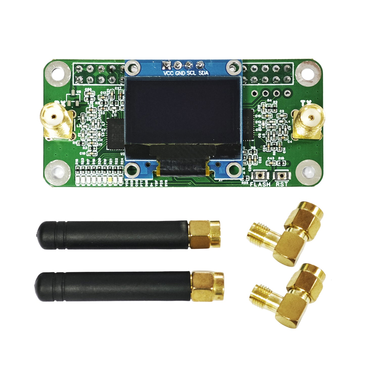 AURSINC Mini MMDVM Duplex Hotspot Board with Antenna, UHF (433-900MHz) VHF (144-146MHz) Dual Band, Supports P25 DMR YSF DSTAR NXDN POCSAG, Compatible with Raspberry Pi-Zero W/3/3B/3B+/4 (with OLED)