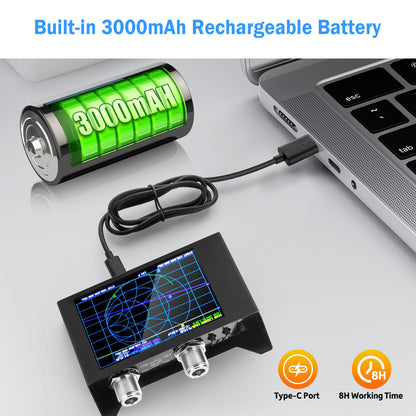 AURSINC NanoVNA SAA-2N V2.2 Vector Network Analyzer, 50KHz-3GHz 4" Touchscreen HF VHF UHF VNA Antenna Analyzer Ham Radio with Storage Bag, Measuring S Parameters, Duplexer, VSWR, Phase, Delay