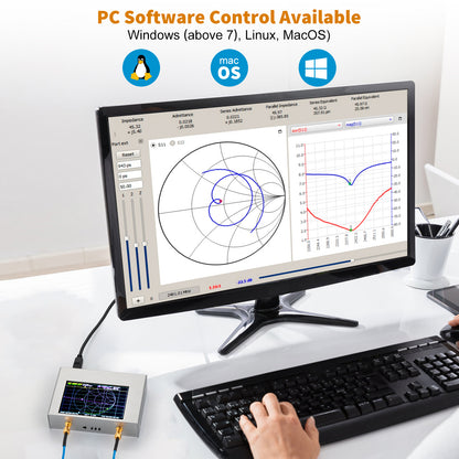 Upgraded AURSINC NanoVNA V2 PLUS4 Vector Network Analyzer, 4 inch Touchscreen, 50kHz-4.4GHz HF VHF UHF Antenna Analyzer Measuring S Parameters, SWR, Phase, Delay, Smith Chart with 3200mAh Battery