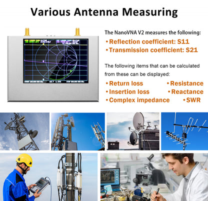Upgraded AURSINC NanoVNA V2 PLUS4 Vector Network Analyzer, 4 inch Touchscreen, 50kHz-4.4GHz HF VHF UHF Antenna Analyzer Measuring S Parameters, SWR, Phase, Delay, Smith Chart with 3200mAh Battery