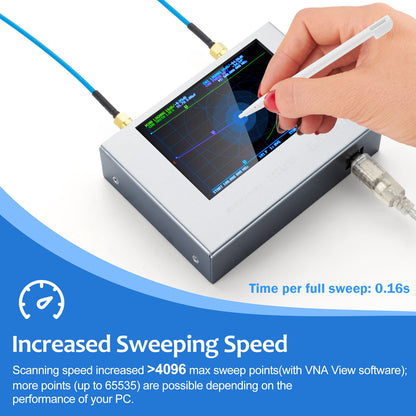 AURSINC Upgrated NanoVNA V3 NanoRFE VNA6000-A Vector Network Analyzer 50kHz-6GHz HF VHF UHF Portable Antenna Analyzer Ham Radio with 4'' Touchscreen Measuring S Parameters,SWR,Phase,Delay,Smith Chart