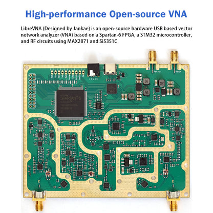 AURSINC LibreVNA NanoVNA Vektor-Netzwerkanalysator, verbesserter professioneller Antennenanalysator 100 kHz – 6 GHz zur Messung aller S-Parameter mit externem Referenzeingang/-ausgang, USB-basierte vollständige 2-Port-Schnittstelle 