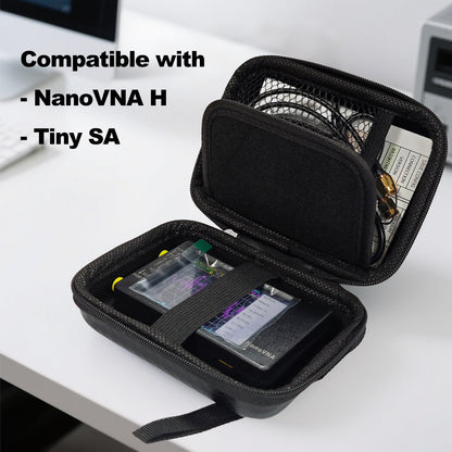 AURSINC 2.8 Inch Protective Case for NanoVNA H/TinySA, Waterproof Shockproof EVA Hard Shell Storage Bag with Carry Strap, Protective Divider, Secure Fit for Antenna Analyzer and Spectrum Analyzer