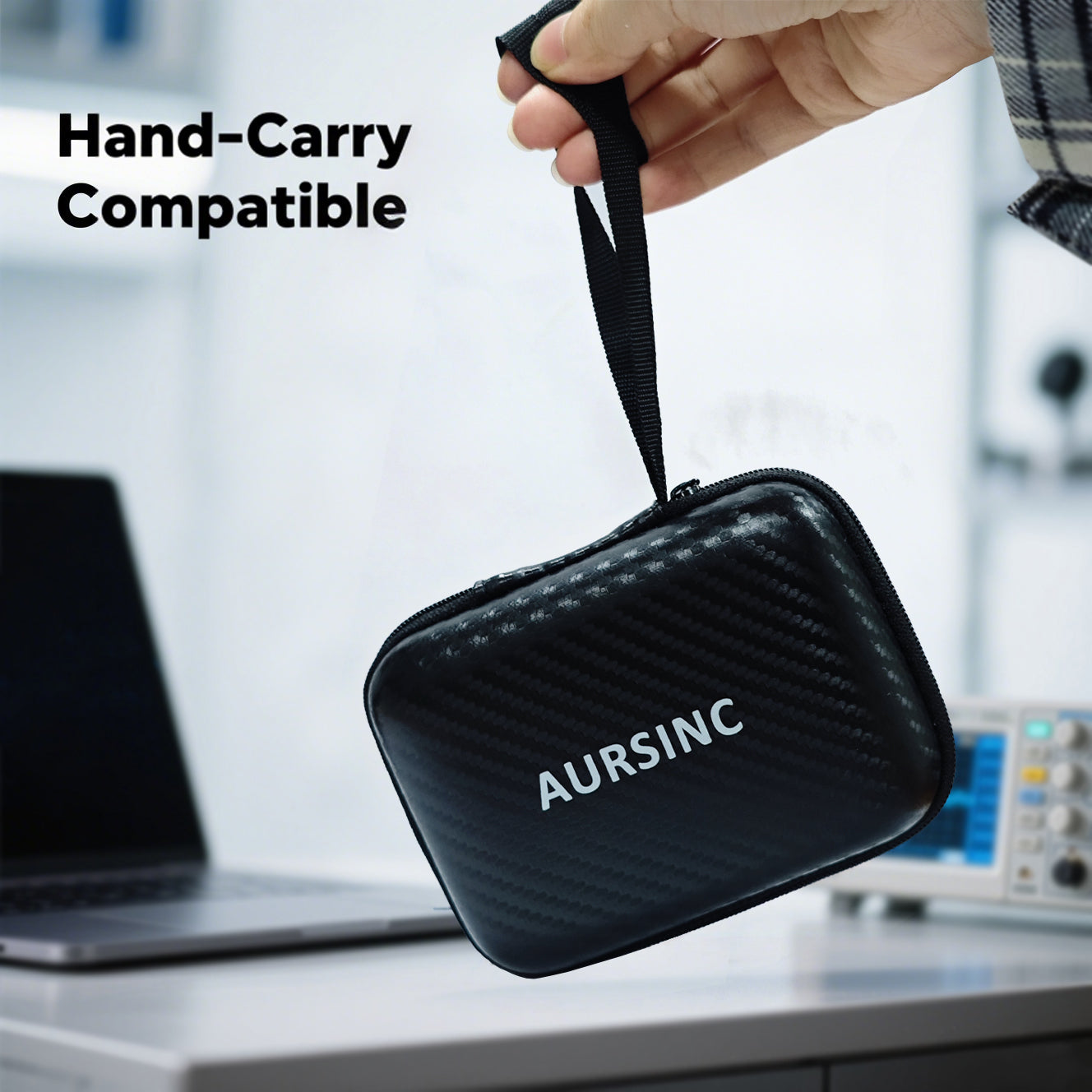 AURSINC 2.8 Inch Protective Case for NanoVNA H/TinySA, Waterproof Shockproof EVA Hard Shell Storage Bag with Carry Strap, Protective Divider, Secure Fit for Antenna Analyzer and Spectrum Analyzer