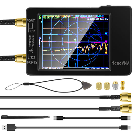 [Upgraded] AURSINC NanoVNA-H Vector Network Analyzer 9KHz -1.5GHz Latest HW V3.7 HF VHF UHF Antenna Analyzer, Measuring S Parameters, SWR, Phase, Delay, Smith Chart